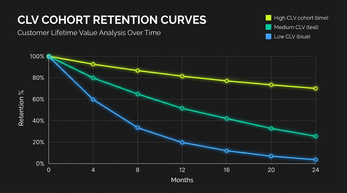CLV Cohort Retention Curves