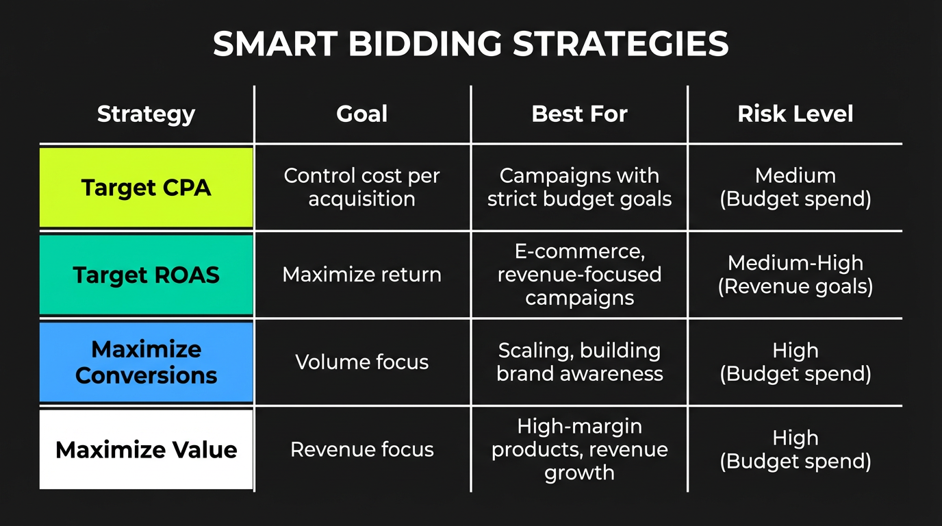 Smart Bidding Strategies Comparison