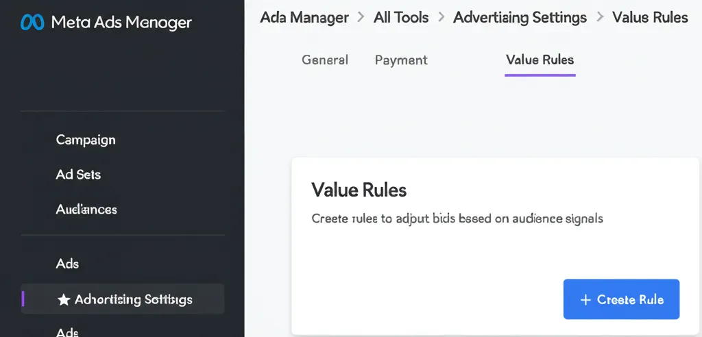 How to Navigate to Value Rules in Ads Manager