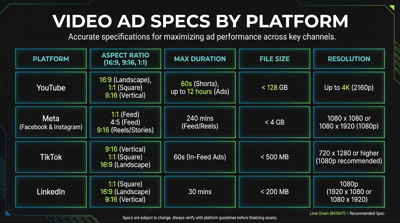 Video Platform Specs